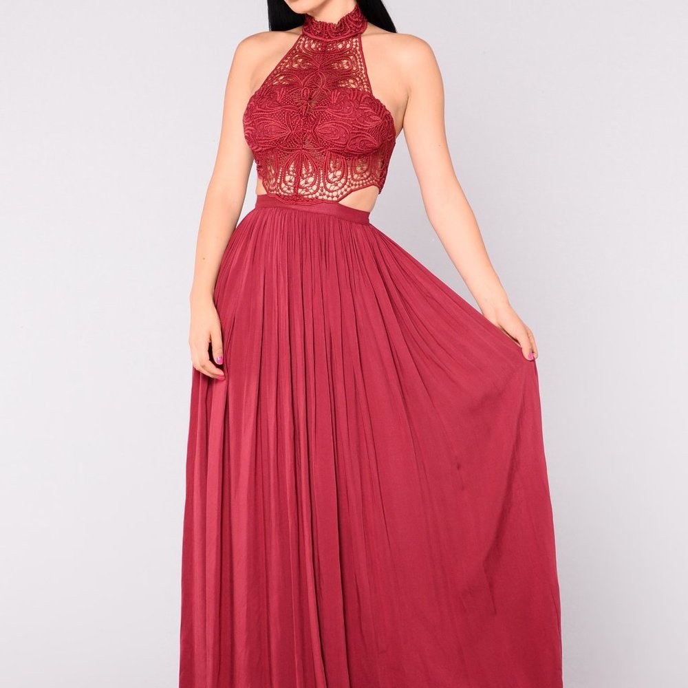 Fashion Nova Andromeda Dress - Wine
